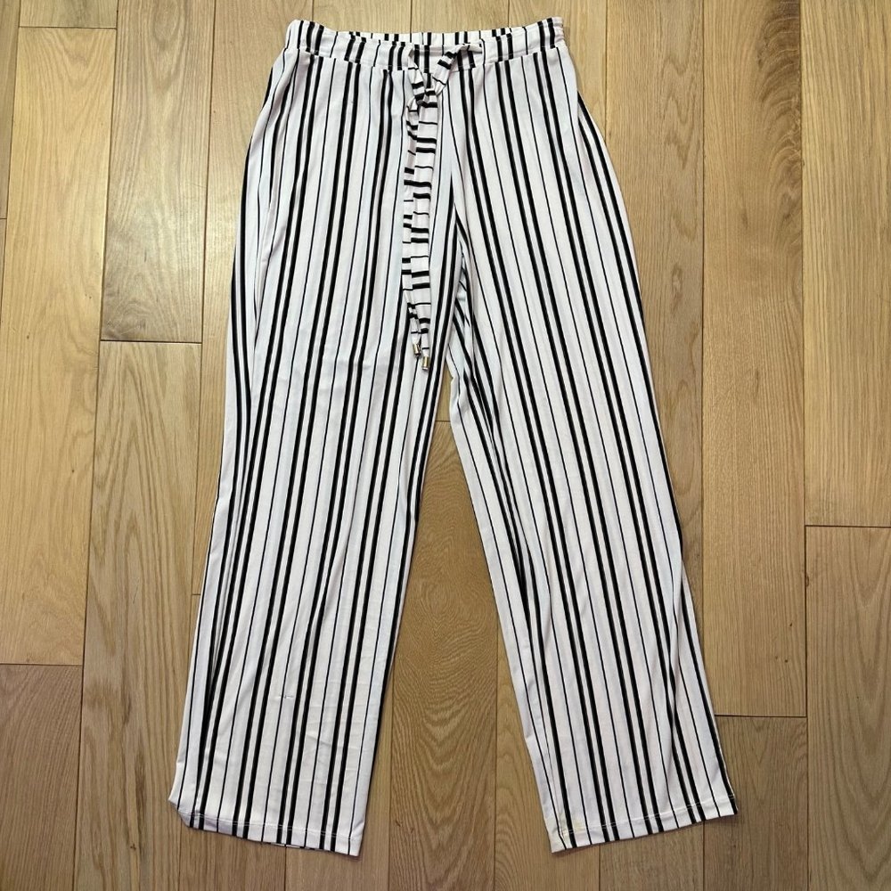 Ellen Tracy Drawstring Striped Pants